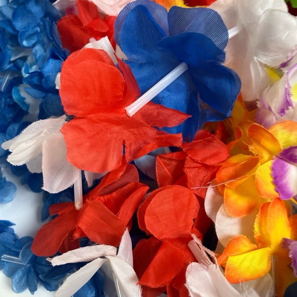 Lot Of Ten Leis Accessory Hawaiian Lei Multicolor Floral Party Vibrant Tropical - Picture 2 of 8